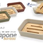 PORTA SAPONETTA SAPONE SOLIDO PIATTO Piattino APPOGGIO BAGNO PLAST LEGNO 12*8*3