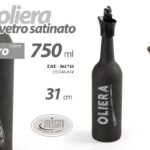 BOTTIGLIA OLIO OLIERA DISPENSER NERO SATINATO SALVAGOCCIA TAPPO CONTENITORE 31cm