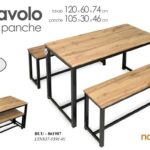 TAVOLO + 2 PANCHE TAVOLINO GIARDINO PIC NIC CAMPEGGIO TERRAZZO LEGNO METALLO
