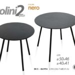 2 TAVOLI METALLO TAVOLINI TONDO SALOTTO METALLO MODERNO CLASSICO 50*h46/40*h41cm