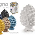 PIGNA CERAMICA STIL SICILIA SEGNAPOSTO prosperità augurio fortuna benvenuto 25cm