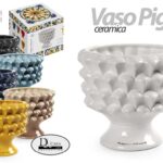 VASO PIGNA CERAMICA PIANTE FIORI PIGNE SEGNAPOSTO STIL SICILIA COLOR ASS 20*18cm