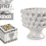 VASO PIGNA CERAMICA PIANTE FIORI PIGNE SEGNAPOSTO STIL SICILIA BOMBONIERA 11*12