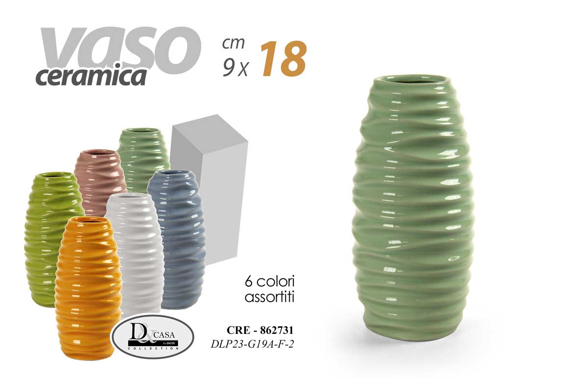 8025569862731 VASO CERAMICA FIORI CENTROTAVOLA EVENTI SEGNAPOSTO CLASSICO MODERNO AS ALTO 18cm - immagine 1