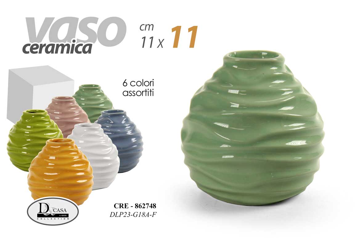 8025569862748 VASO CERAMICA FIORI VASETTO MINI CENTROTAVOLA EVENTI SEGNAPOSTO BOMBONIERA 11*11 - immagine 1