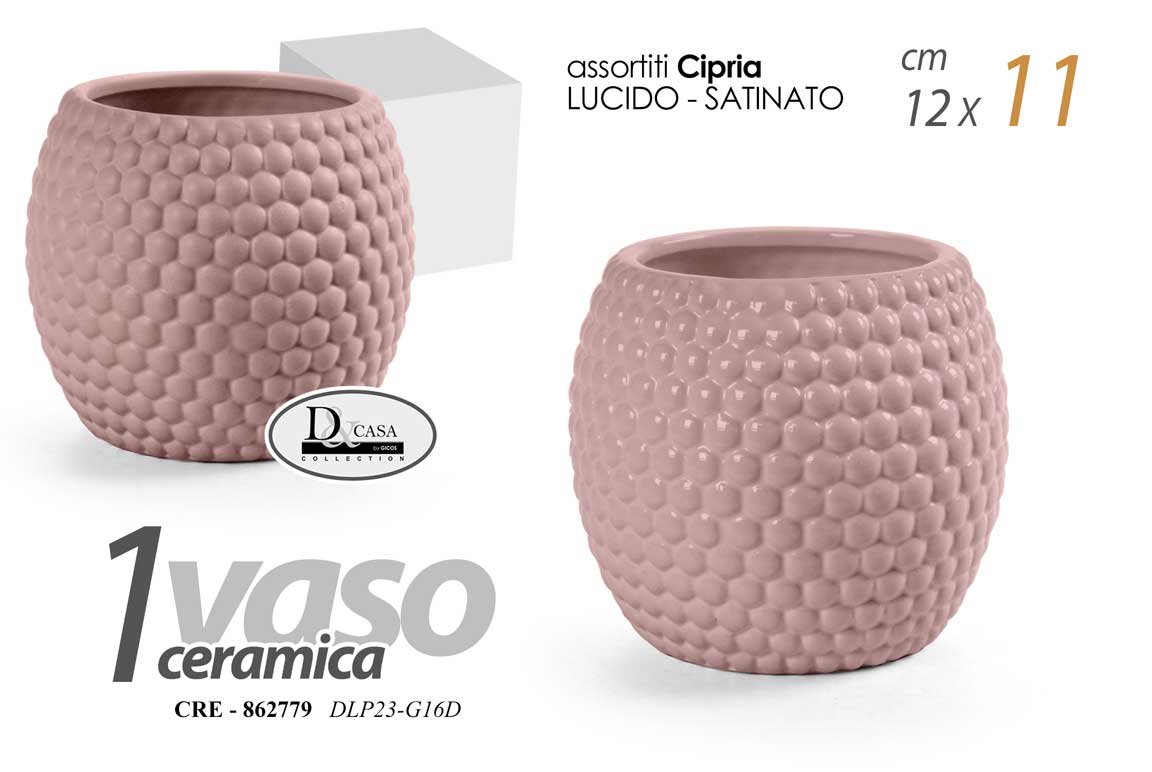 8025569862779 VASO CERAMICA PIANTE CENTROTAVOLA EVENTI SEGNAPOSTO CLASSICO MODERNO CIPRIA 12cm - immagine 1