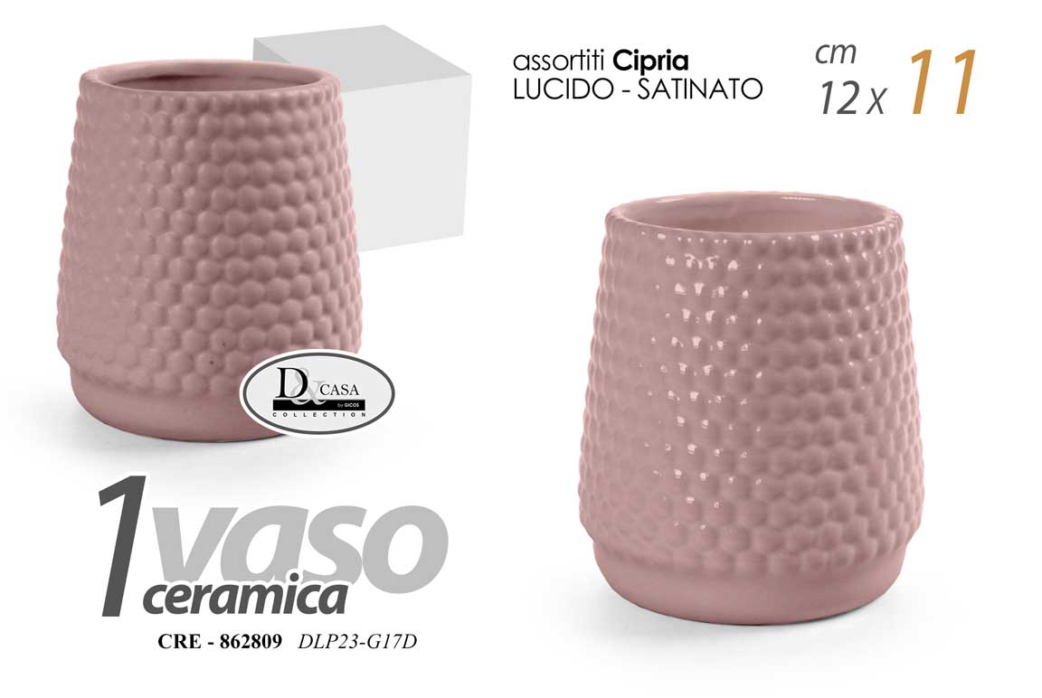 8025569862809 VASO CERAMICA PIANTE CENTROTAVOLA EVENTI SEGNAPOSTO CLASSICO MODERNO CIPRIA 11cm - immagine 1