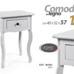 COMODINO TAVOLINO CASSETTO LEGNO BIANCO SALOTTO CAMERA LETTO S FRANCESE 57*40*32