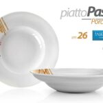 Piatto pasta spaghetti primi piatti cucina design moderno porcellana bianca 26cm
