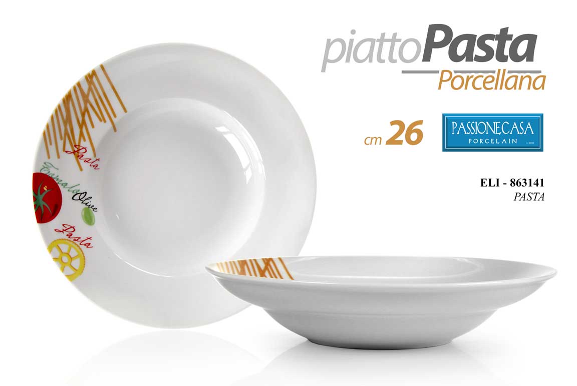 8025569863141 Piatto pasta spaghetti primi piatti cucina design moderno porcellana bianca 26cm - immagine 1