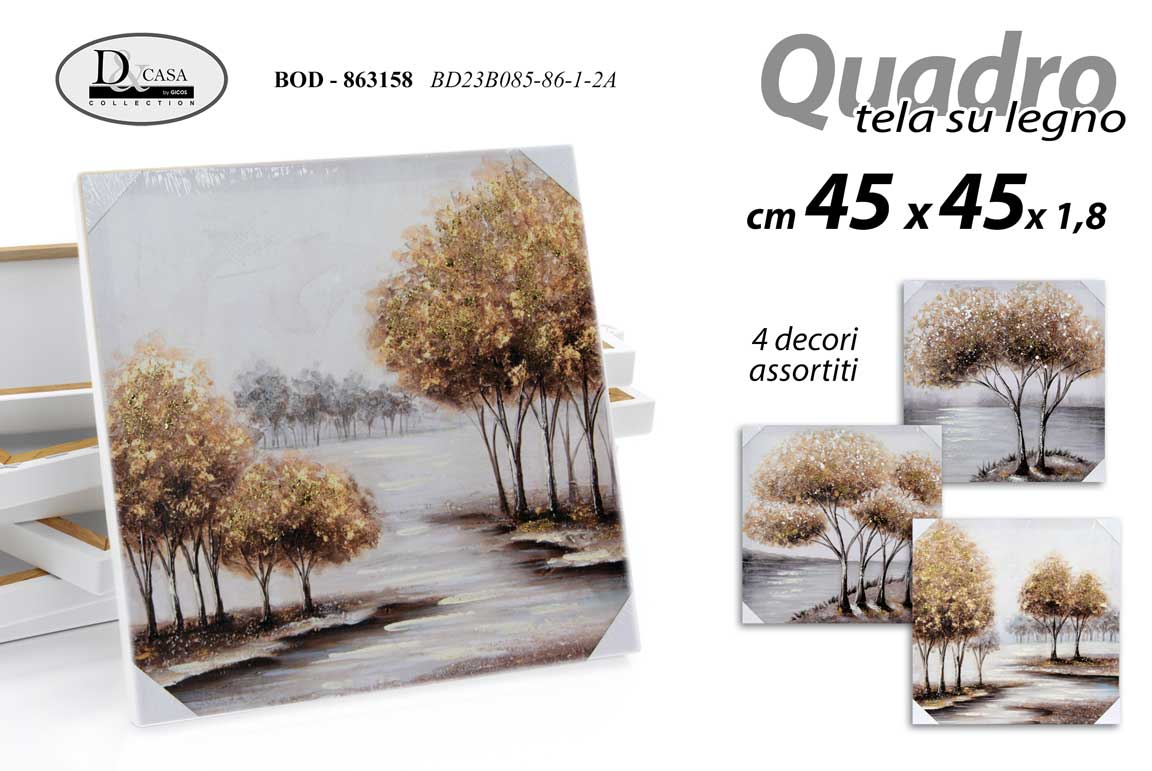 8025569863158 QUADRO STAMPA SU TELA Canvas LEGNO ALBERI AUTUNNO TRISTE ASSORT 45*45 cm - immagine 1