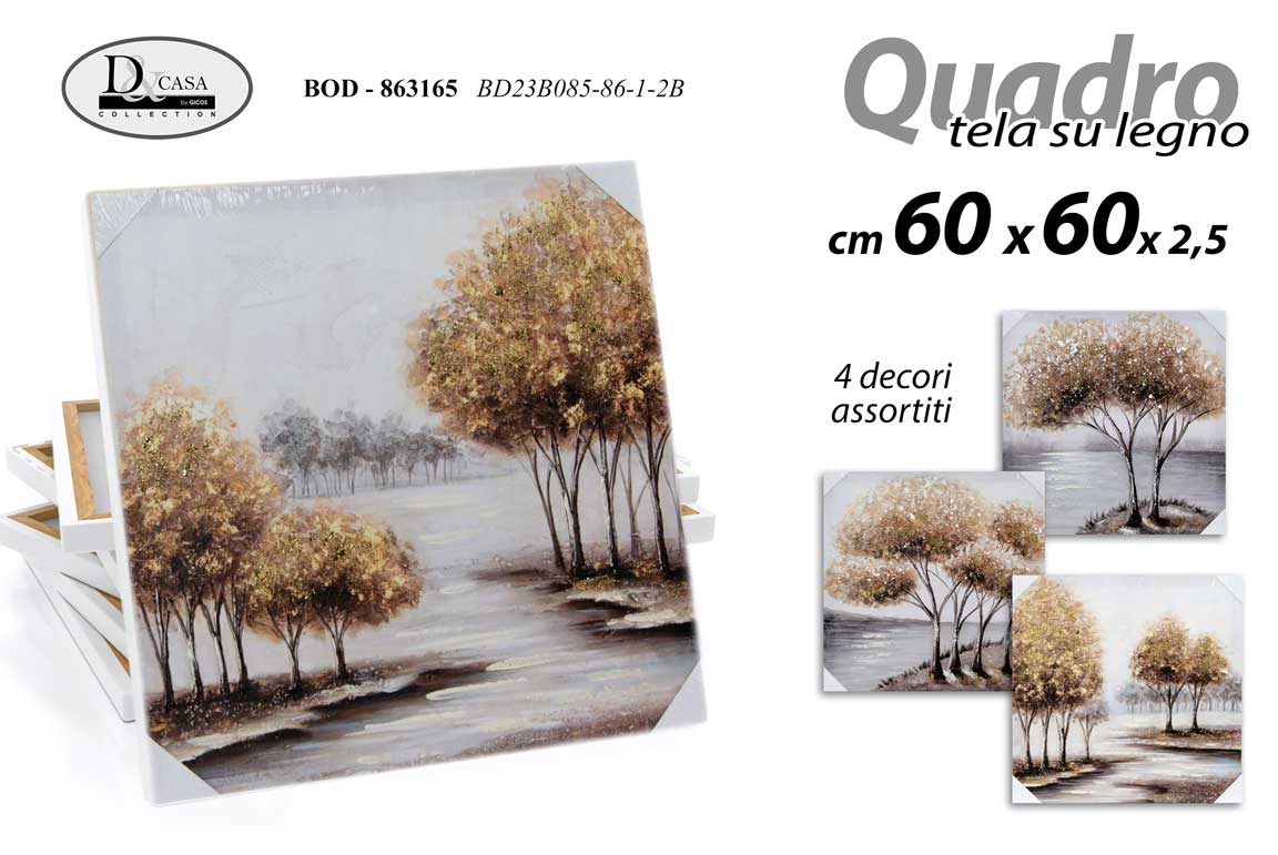 8025569863165 QUADRO STAMPA SU TELA Canvas LEGNO ALBERI AUTUNNO TRISTE ASSORT 60*60 cm - immagine 1