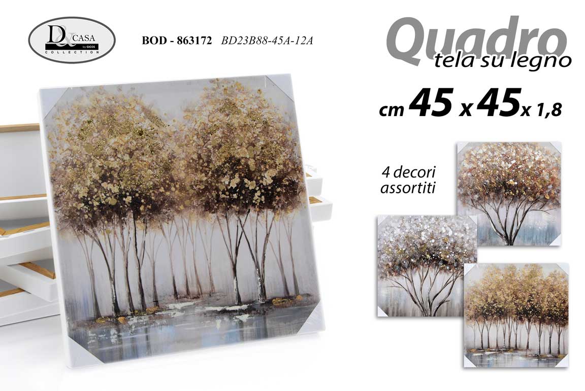 8025569863172 QUADRO STAMPA SU TELA Canvas LEGNO ALBERI AUTUNNO TRISTE ASSORTITI 45*45 cm - immagine 1