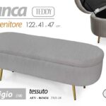 PANCA CONTENITORE TESSUTO Cassapanca POUF BAULE PIEDI METALLO ORO 122*41*h47 cm