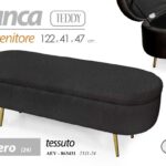 PANCA CONTENITORE TESSUTO Cassapanca POUF BAULE PIEDI METALLO ORO 122*41*h47 cm