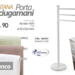 Piantana Portasciugamani Terra BAGNO 3 Bracci Orientabili MODERNO BIANCO 90cm
