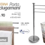 Piantana Salviette Portasciugamani da Terra 3 Bracci Orientabili Acciaio 90 cm
