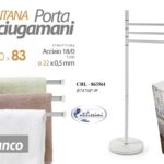 Piantana Portasciugamani da Terra 3 Bracci Orientabili ACCIAIO BIAN MODERNO 83cm