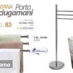 Piantana Salviette Portasciugamani da Terra 3 Bracci Orientabili Acciaio 83 cm