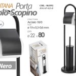Piantana DA TERRA Porta Scopino Portarotolo Portascopino ACCIAIO MODERNO N 80 cm