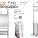 Piantana Porta Scopino Porta rotolo DA TERRA ACCIAIO CROMATO MODERNO 80*22 cm