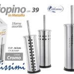 Portascopino da bagno Porta Scopino WC Spazzolone Water METALLO ARGENTO 39*10 cm