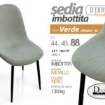 SEDIA METALLO TESSUTO VERDE PIEDI NERI SALOTTO SALA PRANZO ATTESA 88*44*48 cm