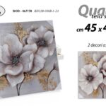 QUADRO STAMPA SU TELA Canvas LEGNO FIORI FIORE VASO BIANCO ORO ASSORTITI 45*45cm