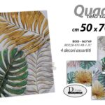 QUADRO STAMPA SU TELA Canvas LEGNO DECO PIANTE FOGLIE COLOR ASSORTITI 50*70 cm