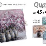 QUADRO STAMPA SU TELA Canvas LEGNO VASI FIORI Multicolor NATURA ASSORT 45*45 CM