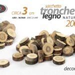 DISCHI TRONCO LEGNO NATURALE TRONCHETTI DECORATIVI BRICOLAGE ARTE SAC 200 GR 3cm