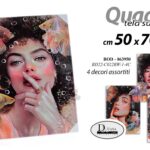 QUADRO STAMPA SU TELA Canvas LEGNO SGUARDO Donna FIORI POSA COLOR ASSORT 50*70cm