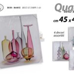 QUADRO STAMPA SU TELA Canvas LEGNO VASI BOTTIGLIE VETRO COLOR ASSORT 45*45 cm