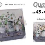 QUADRO STAMPA SU TELA Canvas LEGNO FIORI FIORE VASO SHABBY CHIC ASSORTITI 45*45