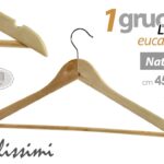 Gruccia appendiabiti armadio salvaspazio legno eucalipto naturale casa 45 cm