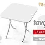 TAVOLO PIEGHEVOLE SALVASPAZIO CUCINA CAMERA SCRIVANIA LEGNO BIANCO 90*90*h75CM