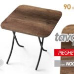 TAVOLO PIEGHEVOLE TAVOLINO SALVASPAZIO CAMERA SCRIVANIA COLOR NOCE 90*90*h75
