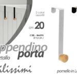 Appendino porta bagno camera gancio singolo salvaspazio metallo legno ass 20 cm
