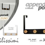 Appendiabiti per porta bagno camera 3 ganci salvaspazio metallo legno ass 30 cm