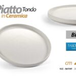 Piatto piano frutta dolce dessert tondo ceramica bianco moderno elegante 20 cm