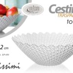 Cestino portafrutta centrotavola cucina plastica trasparente tondo 33x12 cm