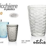 BICCHIERE TRASPARENTE COLORATO DESIGN ACRILICO PLASTICA RIGIDA ASS 12CM 430ML