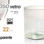 VASO VETRO TRASPARENTE CACHEPOT CENTROTAVOLA SEGNAPOSTO CLASSICO MODERNO 22 cm