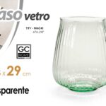 VASO VETRO TRASPARENTE CACHEPOT CENTROTAVOLA SEGNAPOSTO CLASSICO MODERNO 29*25cm