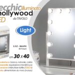 SPECCHIO DA TAVOLO BIANCO ILLUMINATO 12 LED DINNERABILE TOUCH BIANCO h40*30 cm