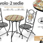 SET TAVOLO TONDO + 2 SEDIE METALLO GIARDINO TERRAZZO VERANDA PIEGHEVOLE 70*60 CM