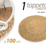 TAPPETO TONDO ERBA MARINA NATURALE MARRONE SALOTTO INGRESSO CUCINA CAMERA Ø100CM