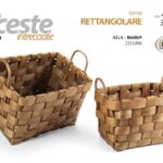 SET 2 CESTE PORTABIANCHERIA MARRONE CESTA CUCINA BAGNO CAMERA MANICO INT 36/32CM