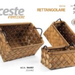 3 CESTE PORTABIANCHERIA MARRONE CESTA CUCINA BAGNO CAMERA MANICO RETT 48/40/34CM