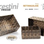 3 PZ CESTINO RETTANGOLARE CESTA CESTO PORTA OGGETTI ACCESSORI INTR AS 37-33-29cm